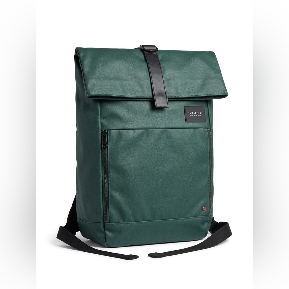 STATE Bags Forest Green Foldover Commuter Laptop Backpack Flawed